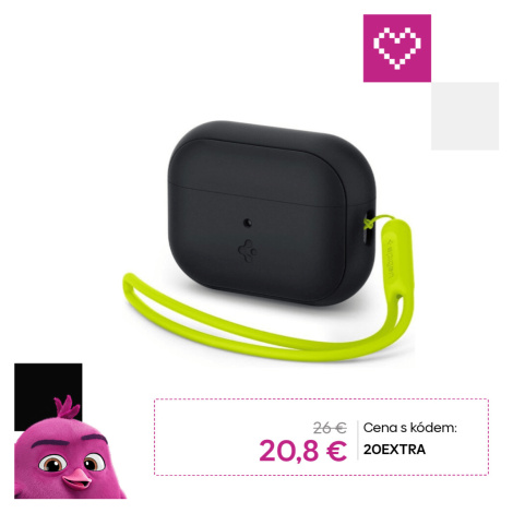 Spigen Silicone Fit puzdro s pútkom Apple AirPods Pro (2nd Gen) čierne/limetkové