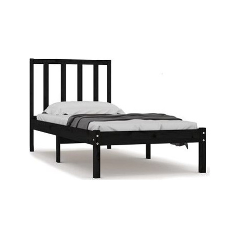 Rám postele čierny masívna borovica 100 × 200 cm, 3105065 SHUMEE