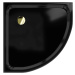 MEXEN/S - Flat sprchová vanička štvrťkruhová slim 70 x 70, černá + zlatý sifón 41707070G