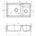 Deante Eridan, granitový drez na dosku 880x500x200 mm, 3,5" + priestorovo úsporný sifón, 2-komor