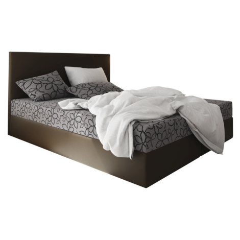 Expedo Čalúnená posteľ boxspring ELONA 2, 90x200, flowes 83/sioux hnedá, pravá