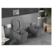 MEXEN - Teo Závesná WC misa vrátane sedátka s slow-slim, z duroplastu, temná šedá mat 30854071
