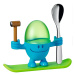 Zeleno-modrý stojan na vajíčko s lyžičkou WMF Cromargan® Mc Egg
