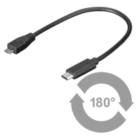 PremiumCord kábel USB C samec-Micro USB 2.0 samec 20cm