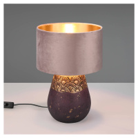 Stolová lampa Kiran, Ø 26 cm, keramika, hnedá