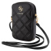 Guess PU Quilted 4G Metal Logo Wallet Phone Bag Zipper Black