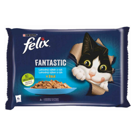 FELIX Fantastic cat Multipack výber z rýb želé kapsička 4x85g