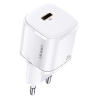 AC adaptér 20W, zásuvka USB Type-C, rýchle nabíjanie, PD, GaN, Usams T36, biely