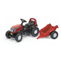 Rollytoys Šliapací traktor Rolly Kid Valtra s vlečkou červený