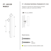 FT - MADLO kód 831 25x25 mm ST ks BIM - biela matná (FBO) 25x25 mm 1000 mm