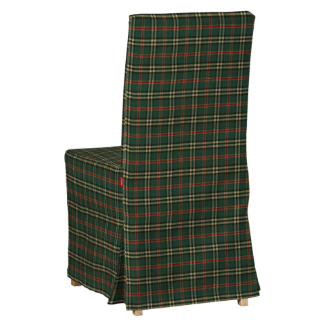 Dekoria Návlek na stoličku Henriksdal (dlhý), zeleno - červené káro, návlek na stoličku Henriksd