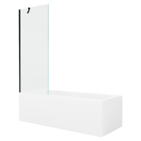MEXEN/S - Cubik obdĺžniková vaňa 160 x 70 cm s panelom + vaňová zástena 70 cm, transparent, čier