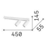 Stropné bodové svietidlo Ideal Lux Profilo, biele, dvojsvetelné, kovové