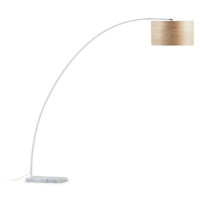 Stojacia lampa v prírodnej farbe s textilným tienidlom (výška  210 cm) Chop – Kave Home