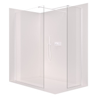 Cerano Onyx, sprchová zástena Walk-in, hranatá vzpera - biela matná, transparentné sklo - 160x50