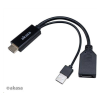 AKASA redukcia z HDMI na DisplayPort, s napájacím káblom USB 4K@60Hz, 25 cm