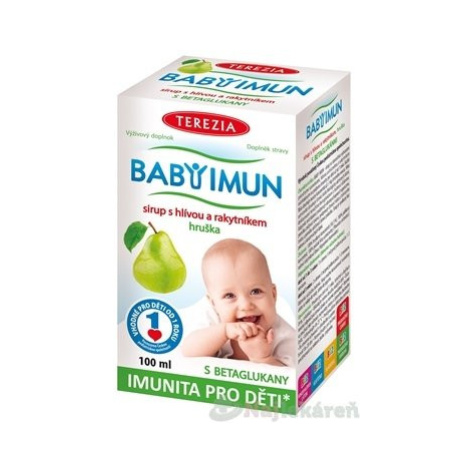 TEREZIA BABY IMUN sirup s hlivou a rakytníkom, príchuť hruška 100 ml