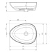 Deante Alpinia, asymetrické umývadlo na dosku 470x350x140mm, biela lesklá, DEA-CGA_6U5S