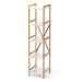 Biely úzky päťposchodový regál s bambusovou konštrukciou Bonami Essentials Lora