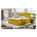 NABBI Beneto 160 čalúnená manželská posteľ s úložným priestorom žltá