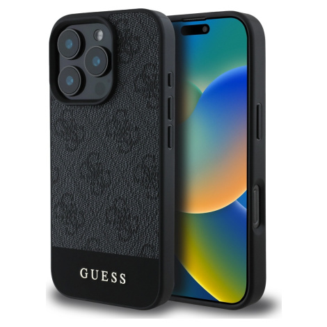 Guess 4G Stripe Kryt pre iPhone 16 Pro Max, Sivý