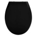 Čierne WC sedadlo s jednoduchým zatváraním Wenko Kos, 44 × 37,5 cm