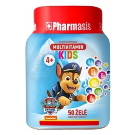 PHARMASIS Multivitamín kids Labková patrola želé pre deti modrá 50 ks