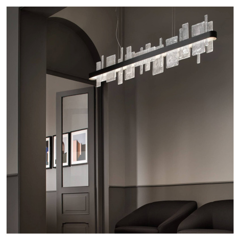 Závesné svetlo LED Ribbon Linear, 150 cm, čierna, Up & Down Masiero