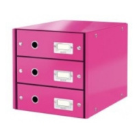 Leitz Zásuvkový box Click-Store,3 zásuvky metal.ružová