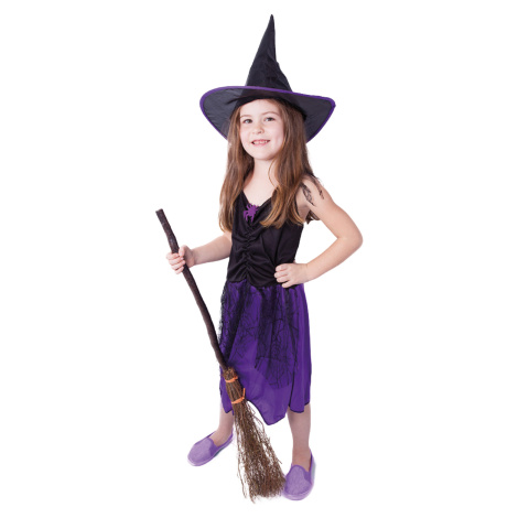 Detský kostým čarodejnice fialová s klobúkom (M)