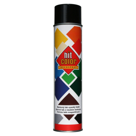 hitcolor Dekoratívny lak v spreji vysoký lesk RAL 9005 čierny 600 ml