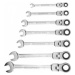 EXTOL PREMIUM Kľúče očko-vidlicové, račňové, s kĺbom, 72 zubov, 7-dielna sada, 8-19mm 8816105