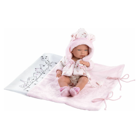 Llorens 73898 NEW BORN DIEVČATKO- realistická bábika bábätko s celovinylovým telom - 40 cm