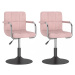 Otočná jedálenská stolička 2 ks zamat / kov Dekorhome Ružová,Otočná jedálenská stolička 2 ks zam