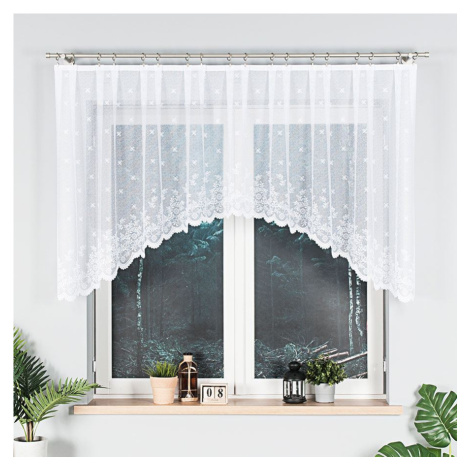 Biela žakarová záclona KAROLINA 300x110 cm