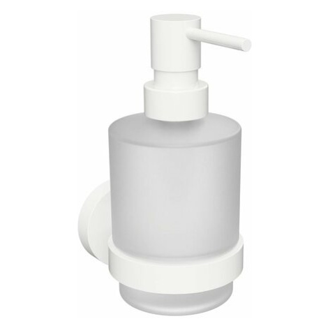 Sapho XR103W X-Round White dávkovač mydla 200 ml, mliečne sklo/biela