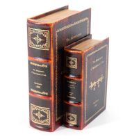 Estila Koloniálny kožený set dekoratívnych kníh Mark Twain v čiernom dizajnovom vintage obale 27