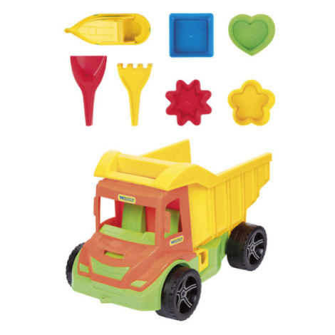 WADER Hračkárske auto (nákladné auto s letnou súpravou)