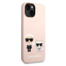 Karl Lagerfeld and Choupette Liquid Silicone Zadný Kryt pre iPhone 14 Max Pink