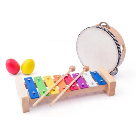 Woody Muzikálny set (xylofón, tamburína/bubienok, triangel, 2 maracas vajíčka)