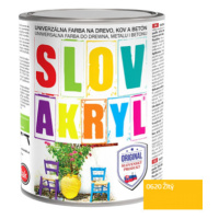 SLOVAKRYL - Univerzálna vodou riediteľná farba 0,75 kg 0620 - žltá