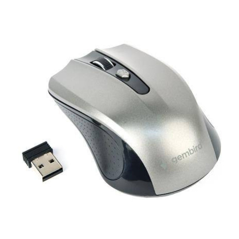 Myš GEMBIRD MUSW-4B-04-BG, čierno-šedá, bezdrôtová, USB nano prijímač