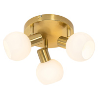 Stropné bodové svietidlo zlaté s opálovým sklom 3-svetlo nastaviteľné - Anouk