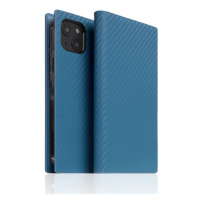 SLG Design puzdro D+ Italian Carbon Leather Diary pre iPhone 14 - Blue