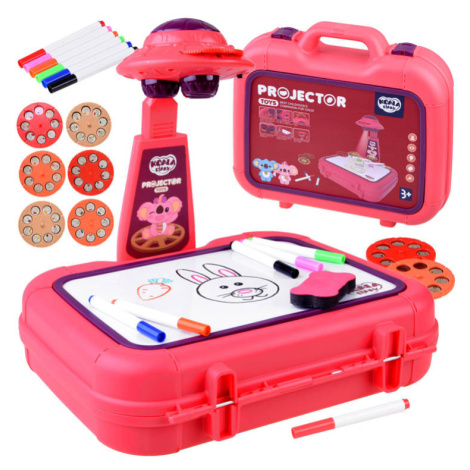 mamido Detský prenosný projektor na kreslenie v kufríku ružový