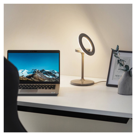 Filigránska stolová lampa LED, otočná/výklopná svetlo sivá LTS