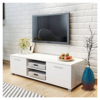 vidaXL TV skrinka, lesklá biela 120x40,3x34,7 cm