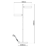 LED stojacia lampa Tessa čierna/béžová 165 cm Touchdim CCT 2 svetlá.