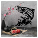 Darček pre rybára - Drevený obraz ryby - Pstruh, Čierna