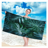 Plážová osuška s motívom tropických listov 100 x 180 cm
